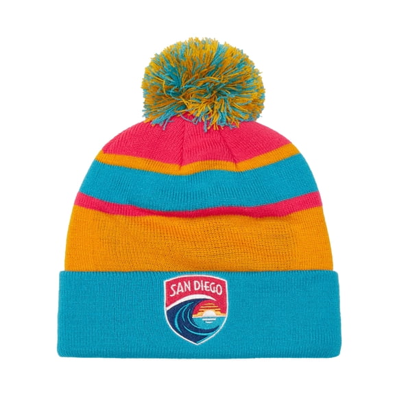 Blue San Diego Wave FC Cuffed Knit Hat with Pom