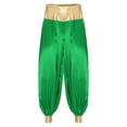 thumbnail image 5 of Eandarui Men's Arabian Prince Costume Harem Pants Lantern Long Pants Carnival Party Pants Green S, 5 of 6