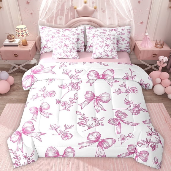 Homewish Kids Children Merry Christmas Twin Bedding Sets 7-Piece,Xmas Nutcracker Bedding Comforter Set Microfiber,Happy New Year Breathable Sheet Sets,Lightweight Room Decor,Reversible