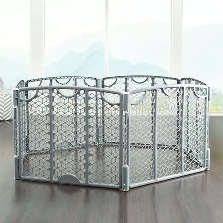 Evenflo Versatile Playspace Indoor/Outdoor Gate, Cool (Best Baby Gate For Uneven Walls)