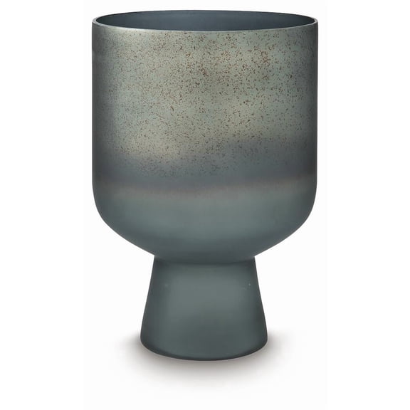 Signature Design by Ashley Pennmore 15" Glass Vase, Antique Blue Finish