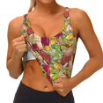thumbnail image 4 of Lsque Bright Mushrooms Printed Women'S Sports Bra, Compression, Moisture Wicking, High-Impact Sports Bra For Women,Supportive sports bra-Large, 4 of 9