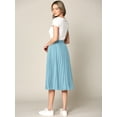 thumbnail image 2 of Made by Johnny Women's High Elastic Waist Pleated Mid A-Line Swing Skirt XL AQUA, 2 of 6