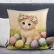 thumbnail image 3 of Funda de almohada blanca de 18x18 pulgadas para dibujar - Funda de almohada de lienzo en blanco para decoración DIY, funda de almohada de Pascua con garabatos, poliéster tipo lino, cremallera, 3 of 5
