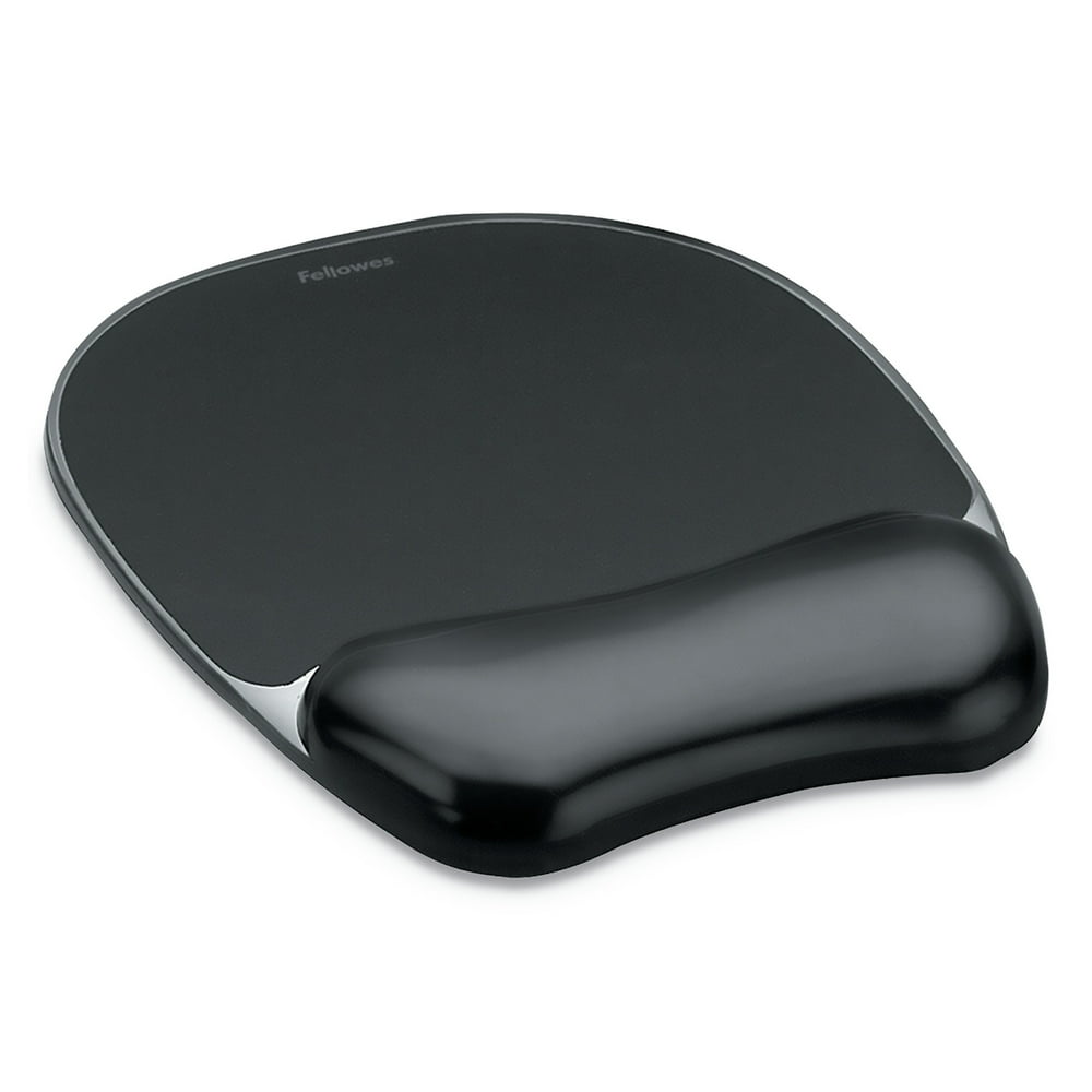 Fellowes Gel Crystals Wrist Support, Mouse Pad/Wrist Rest, Black