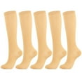 thumbnail image 2 of Brown Stockings 5 Pairs Sock Compression Socks Knee High Support Stockings for Men Women, 2 of 5