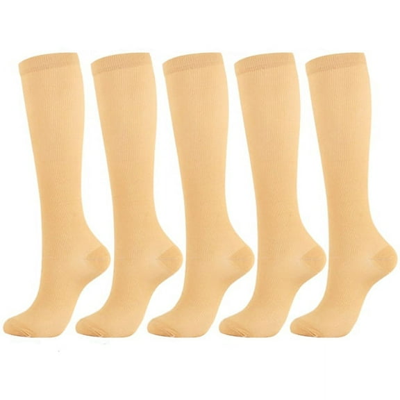 Womens Socks 5 Pairs Knee High Compression Socks Support Stockings for Men Women
