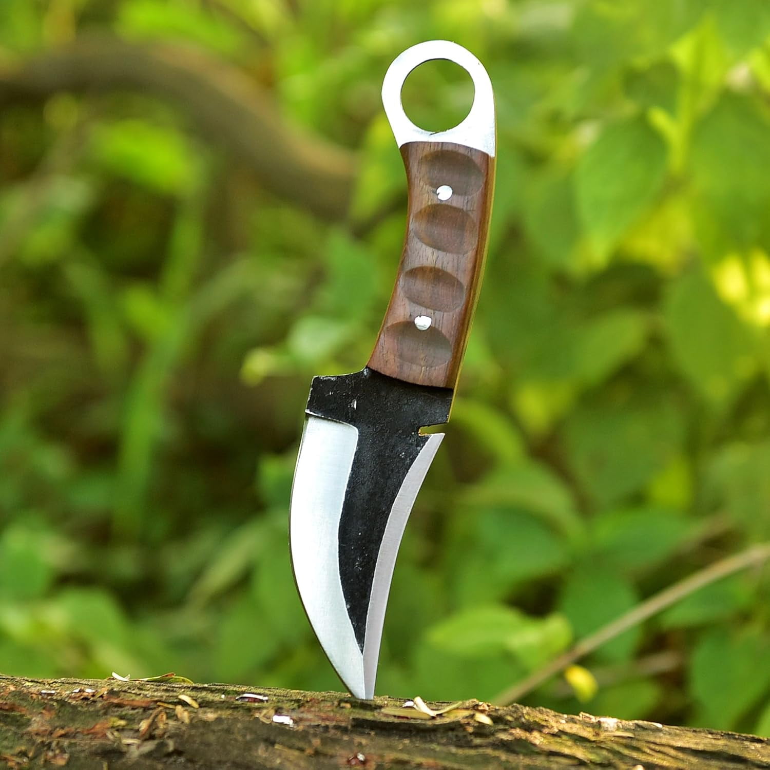 Fixed Blade Hunting Forged Tracker Knife - 8 Inches Carbon Steel Razor Sharp Full Tang Bushcraft Knives with Premium Leather Belt Sheath. Used For Outdoor Camping, Hiking, Skining Knife.