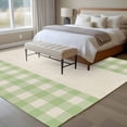 thumbnail image 4 of Green Plaid Large Area Rugs 5x8 ft Retro Country Green Plaid Linen Texture Washable Rug Non Slip Indoor Carpet Absorbent Floor Mat for Living Room Bedroom Dining Room, 4 of 9