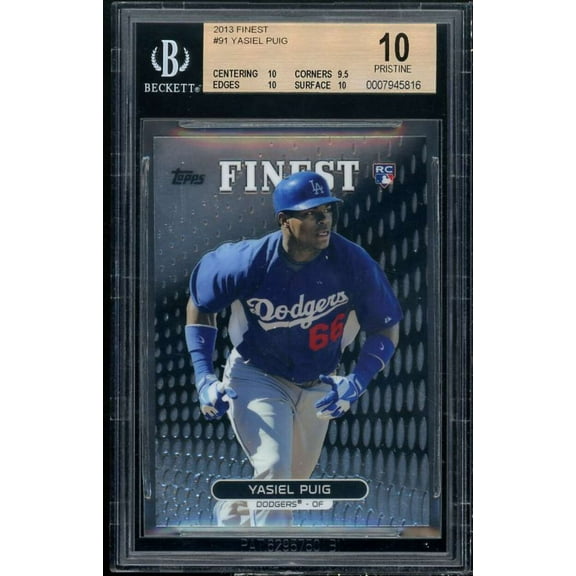 Yasiel Puig Rookie Card 2013 Finest #91 (PRISTINE) BGS 10