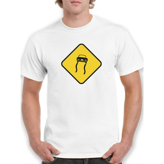 Slippery When Wet Warning T-Shirt Men -Smartprints Designs, Male x-Large