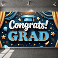 thumbnail image 5 of Colorful Balloons Graduation Banner Graduation Cap Congrats Display Star Decor Ribbon Streamers Grad Backdrop for Graduation Party College Graduation Photo Shoot, 5 of 9