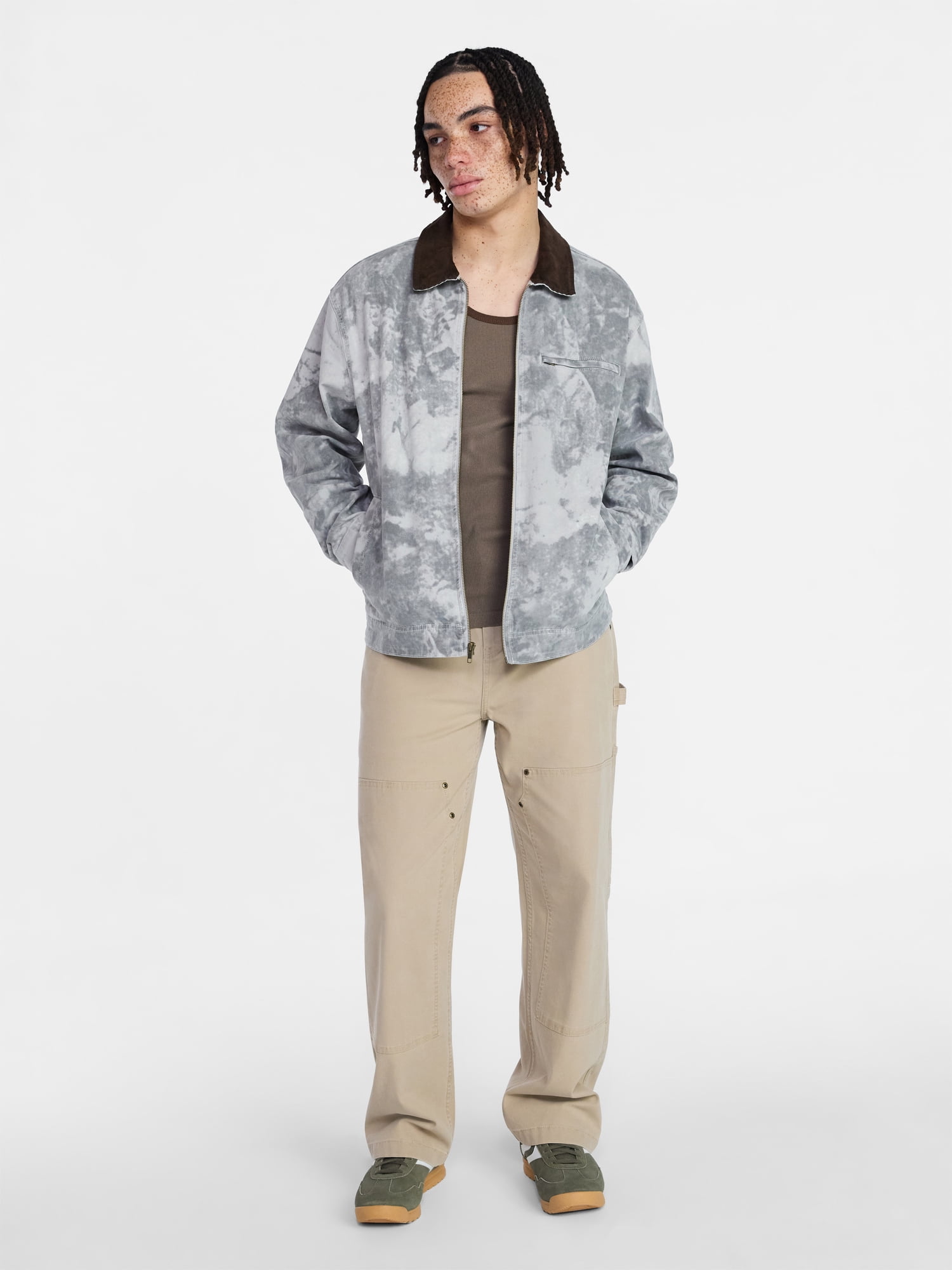No Boundaries Full Zip Work Jacket with Long Sleeves, Men's XS-5XL
