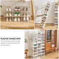 thumbnail image 4 of 4pcs Transparent Shoe Container Stackable Storage Box Sports Shoes Storage Organizer, 4 of 5