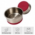 thumbnail image 6 of GORILLA GRIP Dog Bowl Set of 2, Holds 4 Cups, Food Grade 304 Stainless Steel, Silicone Base, Red, 6 of 9