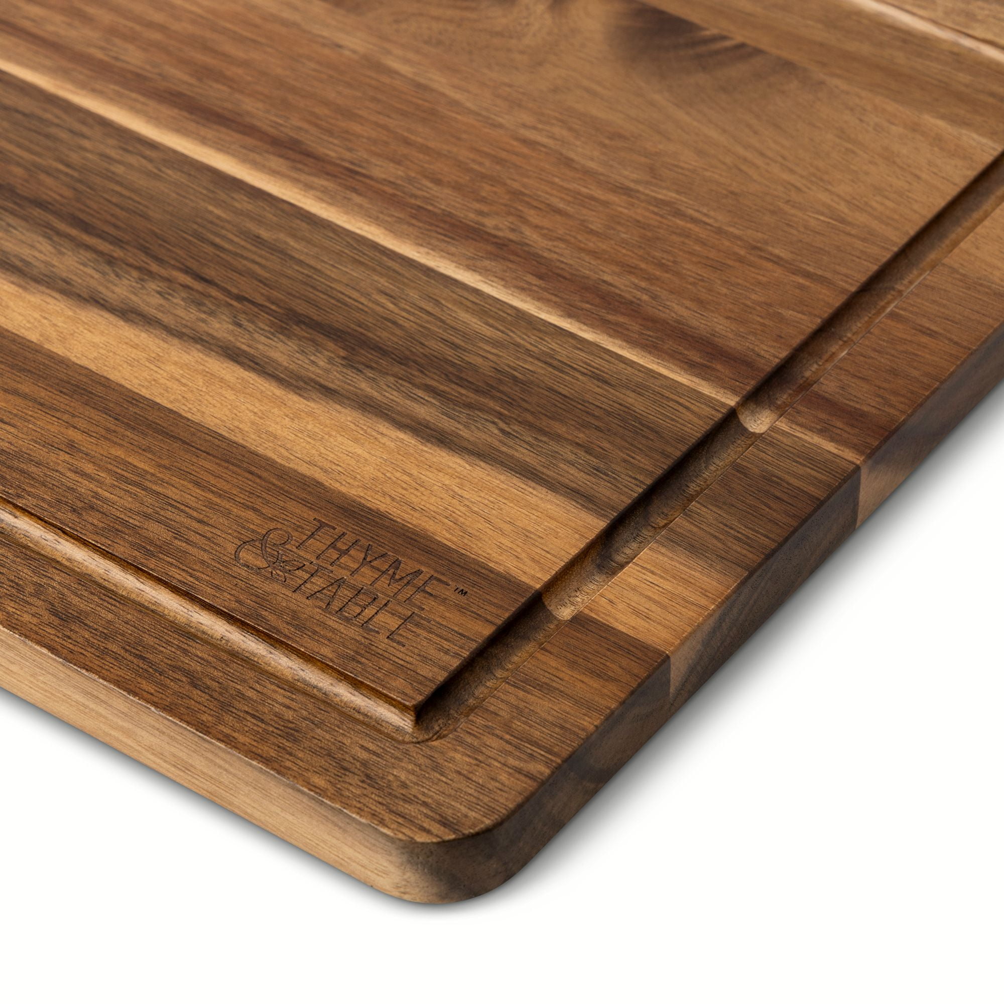Thyme & Table Acacia Wood Cutting Board with Anti-Slip Grips, 12" x 18"