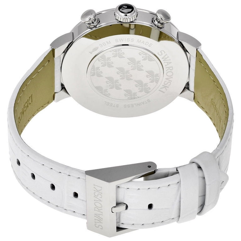 Citra Sphere Chrono White Swarovski Watch Swarovski Citra Sphere Chrono White Dial White Leather Strap  main image 4