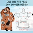 thumbnail image 4 of Oversized Wearable Blanket Hoodie,Halloween Cat Pattern Sherpa Blanket Hoodie with Super Pockets,Super Warm Fuzzy Pullover for Women & Men, 4 of 6
