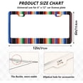 thumbnail image 2 of Mexican Serape Blanket Stripes License Plate Frame, Aluminum Car Tag Frames, 2 Pack Universal Car License Plate Covers with 2 Holes and Screws Decorative, 2 of 7