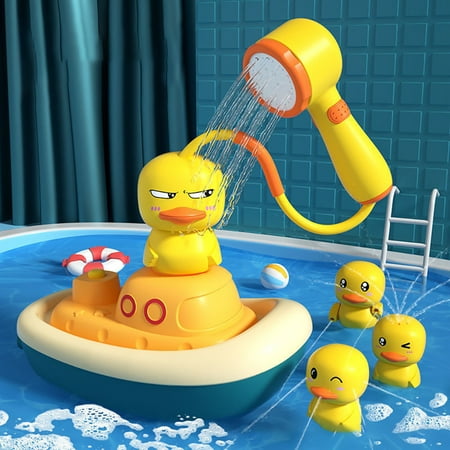 Buy Hook A Duck Game, 6Yellow Bath Ducks Soft Floating Duck + 1Telescopic  Fishing Rod with Magnetic Dolphin Ball Top Hooks Fun Plastic Bath Toys for Toddlers  Children Baby Kids Early Education