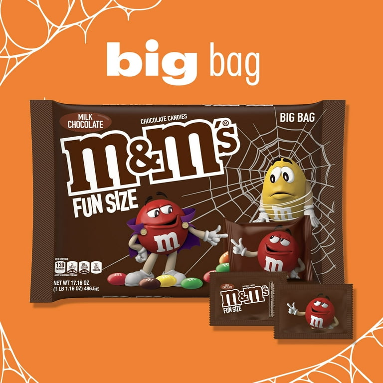 M&M's Milk Chocolate Halloween Fun Size Chocolate Candy - 17.16 oz