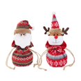 thumbnail image 1 of 2 bolsas de regalo de Navidad, Wopin, bolsas de regalo con cordón de Navidad, pequeñas bolsas de punto, excelentes bolsas de regalo con diseño individual (Papá Noel y alce), 1 of 4