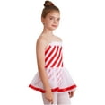 thumbnail image 2 of CHICTRY Girls Christmas Candy Cane Costume Fuzzy Stripe Ballet Dance Figure Ice Skating Tutu Leotard Dress Red 6, 2 of 7