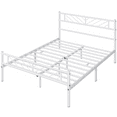 thumbnail image 3 of Renwick Justice Metal Platform Full Bed with Arrow Design, White, Adult, 3 of 9