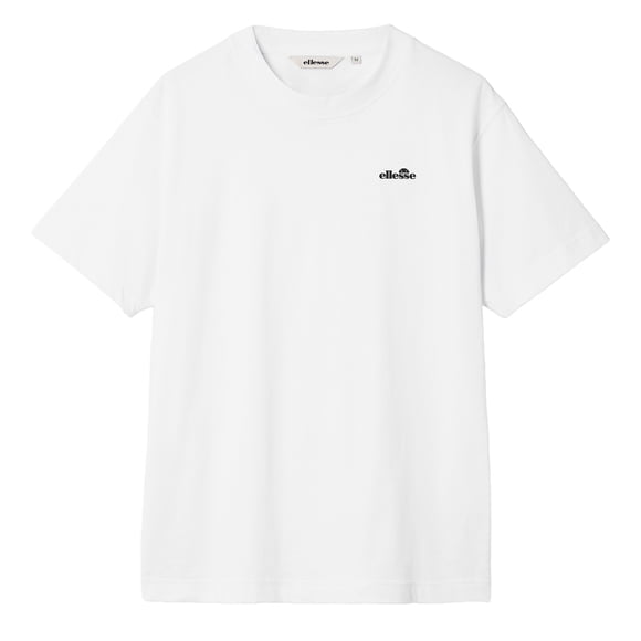 ellesse Camiseta para hombre - ACCIANO CLASSIC TEE, manga corta, cuello redondo, logotipo, algodón, liso Blanco M (Medium)
