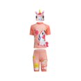 thumbnail image 1 of PENGXIANG T-shirts à Manches Courtes pour Enfants + Short Imprimé Animal + Chapeau, 1 of 5