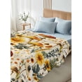 thumbnail image 4 of Mushroom Queen Size Flat Sheet, Wrinkleproof & Fadeproof Cooling Flat Bed Sheet Only, Sunflowers Spring Floral Summer Botanical Breathable Soft Bedding Top Sheets 90 x 102 Inches, 4 of 8