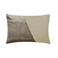 thumbnail image 3 of The HomeCentric Decorative Beige Pack of 2,12"x22" (30x55 cm) Lumbar Pillow Cover, Velvet Patchwork & Color Blocking Oblong Pillow, Patchwork Pattern Modern Style - Velutinous Taupe, 3 of 10