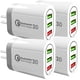 thumbnail image 1 of Cargador de Pared Portatil HotShot ChargerPowerWhite 4Pzas 3 Puertos USB 100-240V 50-60Hz, 1 of 1