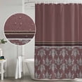 thumbnail image 5 of Boho Red Brown Flower Shower Curtain, Waterproof Shower Curtains for Bathroom, Abstract Bohemia Pesley Floral Washable Fabric Bathtub Curtain Set Bath Decor with 12 Hooks Extra Long 72"x96", 5 of 8