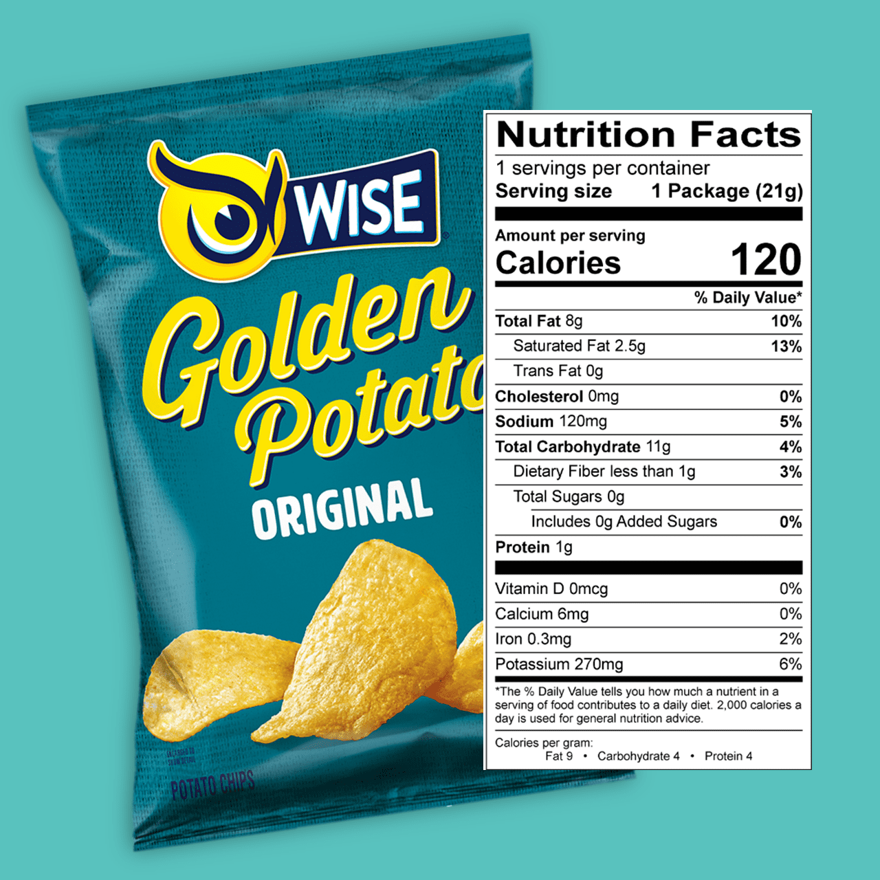 Wise Golden Original Potato Chips, 72 Ct