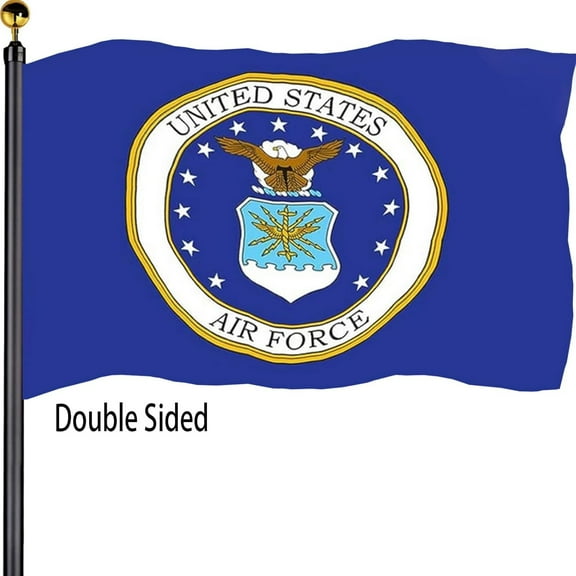 Air Force Crest Emblem Flags 2x3 FT Outdoor Double Sided USAF Military Crest Emblem Flag US Air Force Flag Banner for Outside Indoor Outdoor with 2 Brass Grommets