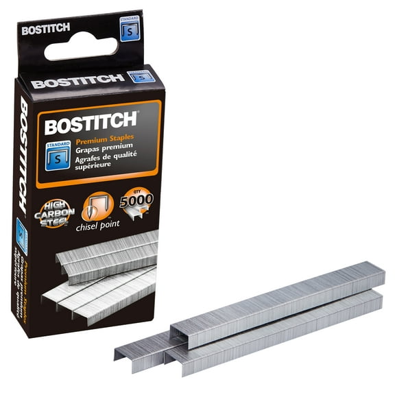 Bostitch Standard Staples, 1/4" Leg Length, Full Strip (210), 5000/Box