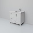 thumbnail image 5 of Jacques 36 in. W Right Offset White Bath Vanity, White Quartz Top, and Faucet Set, 5 of 9