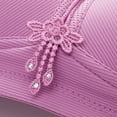 thumbnail image 5 of Bras for Women No Underwire Push up Bra Wire-Free Underwear Pullover Bra Everyday Underwear V-Neck Padded Bra Feature Hook and Eye Closure Sport Bra Style Y-314 , Purple L, 5 of 8