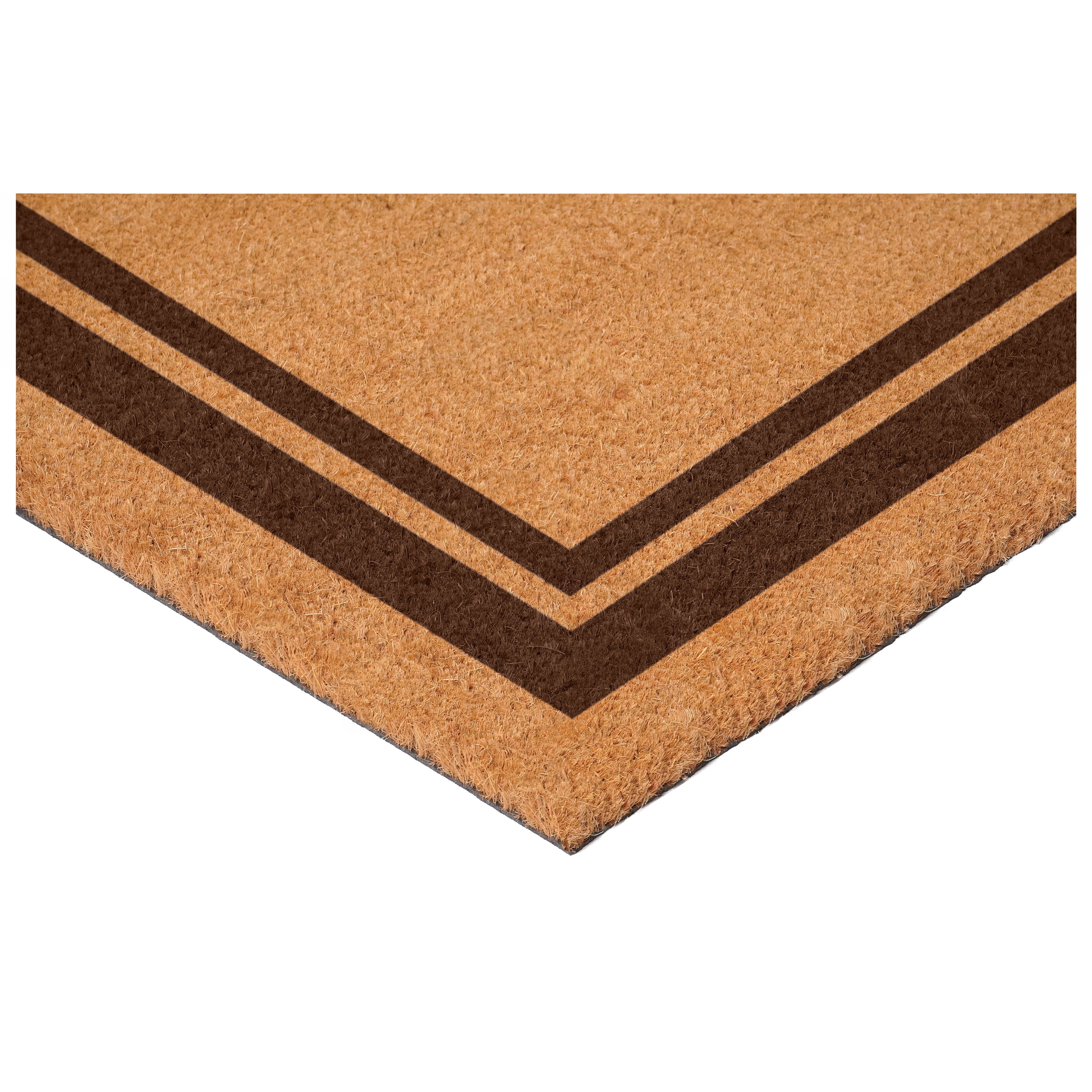 Brown Border Monogram Doormat (Letter E)