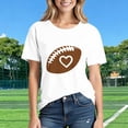 thumbnail image 5 of Blczomt Game Day Womens Short Sleeve Tops White Lightweight Summer Shirt Foot Ball Cute,XXXL, 5 of 7