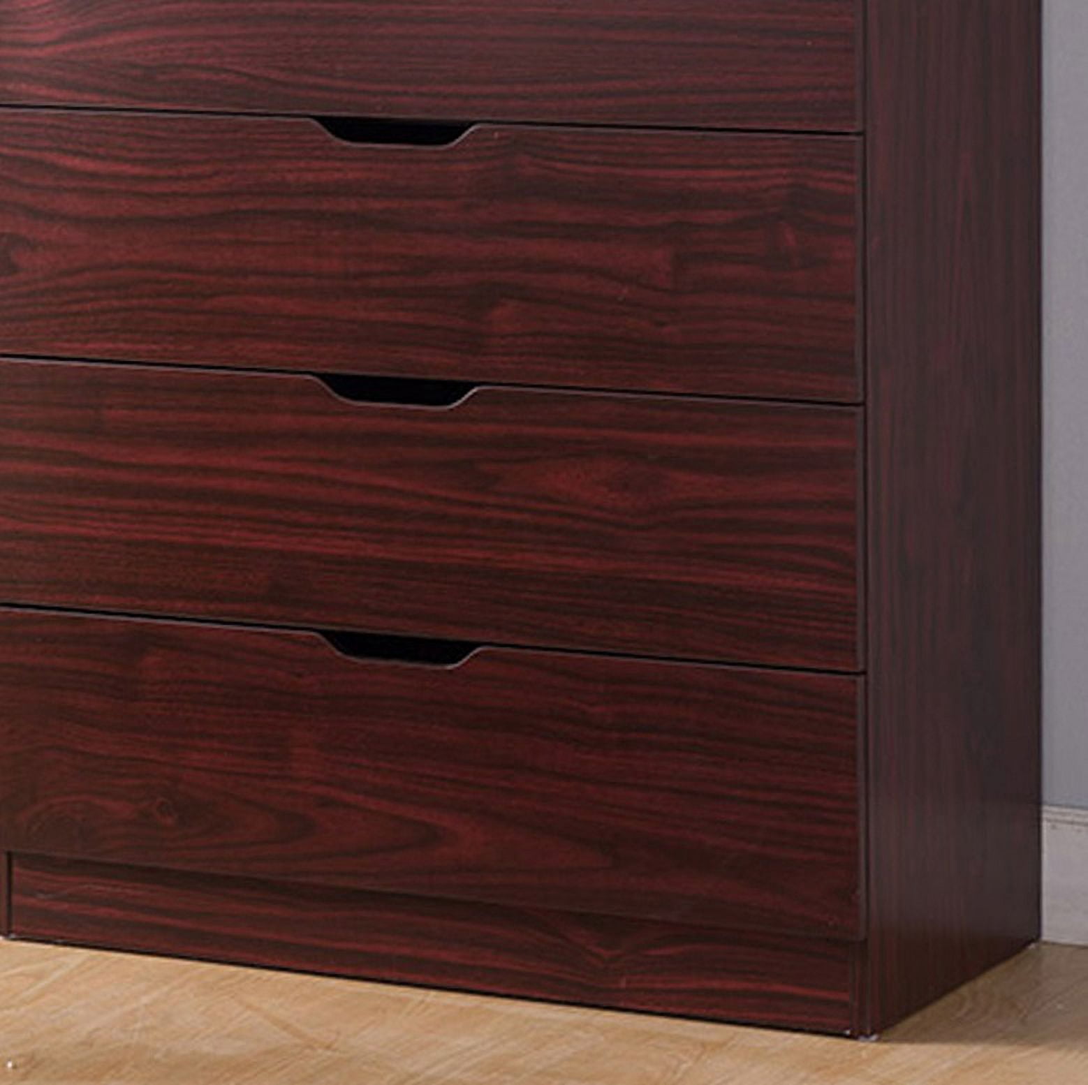 Aukfa 5 Tall Drawer Dresser Wide Chest of Drawers for Bedroom Entryway Living Room,Mahogany