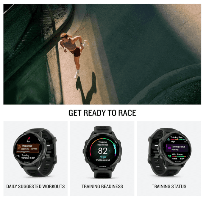 Garmin Forerunner 570 47mm Advanced GPS Running & Triathlon Smartwatch, AMOLED Display, Training & Recovery, Slate Gray Aluminum w/ Translucent Black/Black Band w/ Wearable4U PowerBank Bundle
