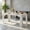 White, variant on Demi Bonn 71" Finish MDF Dining Table, Modern Grooved Leg Extendable Table for 6-8 People, Multi-Functional Home Desk & Conference Table, Walnut