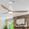 thumbnail image 2 of 52 Inch Intergrated LED Ceiling Fan with Antique Brown Wood GraiInch Blade, 2 of 11