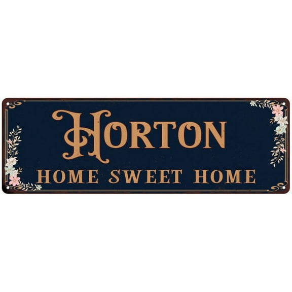 HORTON Home Sweet Home Victorian Look 8x24 Metal Sign 108240046463