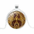thumbnail image 2 of SmartBy Phoenix Pattern Pendant Cabochon Vintage Jewelry Glass Necklace Chain Women Gift, 2 of 8