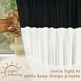 thumbnail image 4 of Alishomtll Black White Ruffle Valance Curtains Rod Pocket Window Drapes Light Filtering 52"W×18"L, 4 of 7