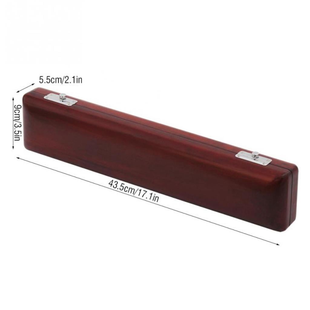 LeeQinersw Exquisite Solid Wood Flute Hard Case Holder Protector 43x9.5x4.5cm, 17 Hole,