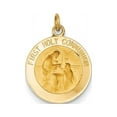 thumbnail image 3 of Finest Gold 14K Yellow Gold Polished Satin First Holy Communion Medal Hollow Pendant, 3 of 4